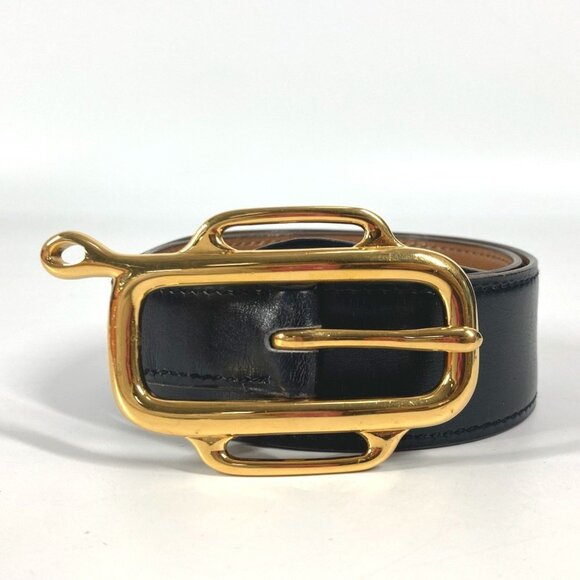 HERMES Vintage Black Belt - Picture 1 of 16